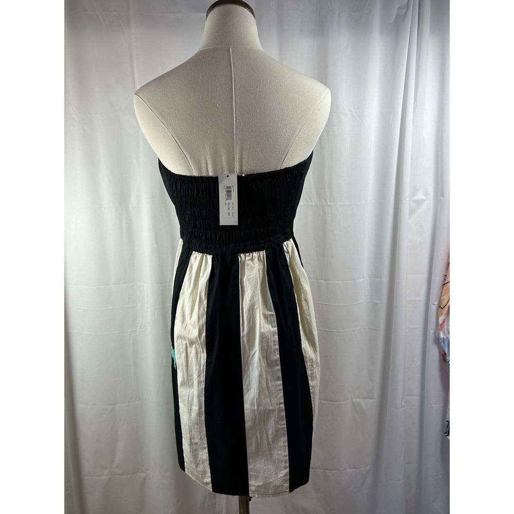 JUDITH MARCH NWT $100 Strapless embroidered anchor Floral Dress o/s black white - Picture 6 of 12
